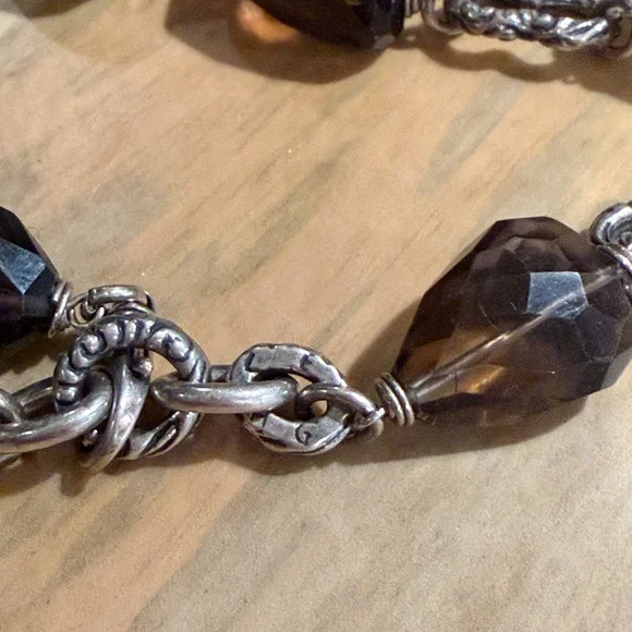 Stunning Alana Leigh Smokey Quartz 925 Silver Necklace